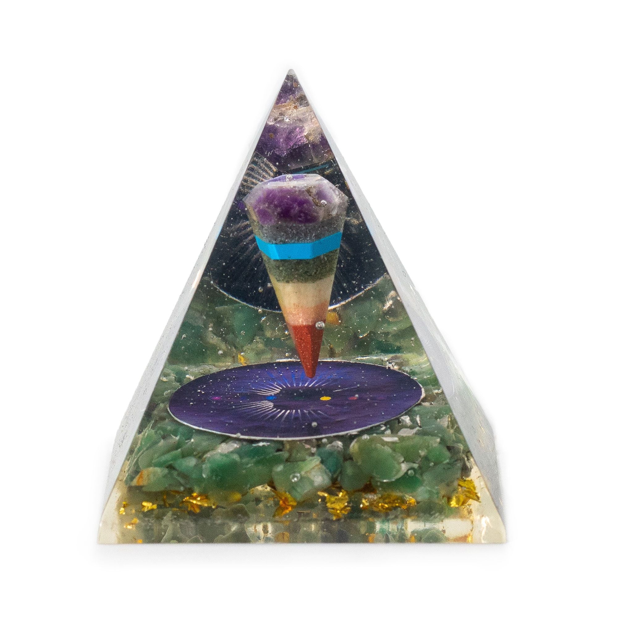 Orgonite Pyramide Aventurine & Pendule | Décoration Zen Apaisante