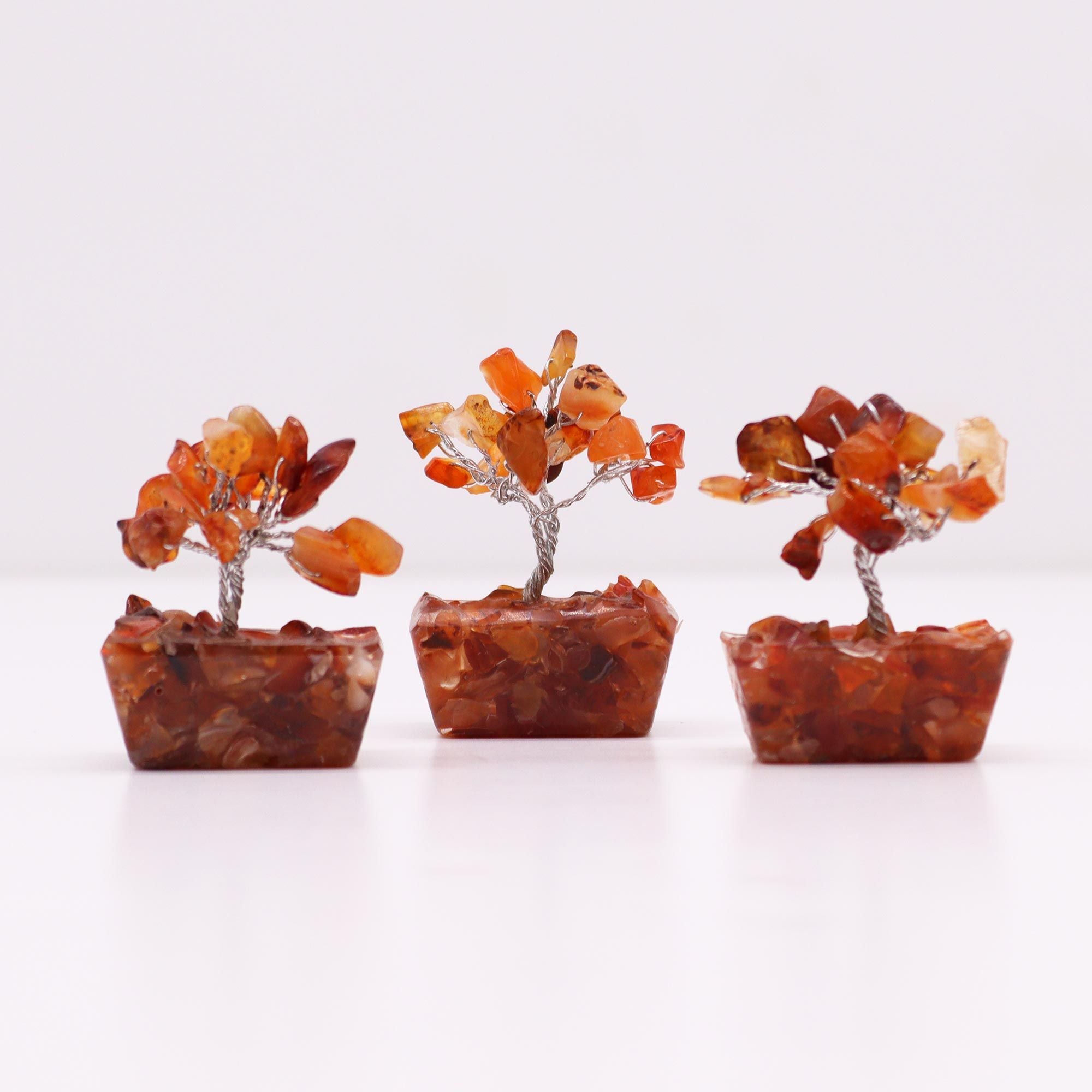 Arbre de Pierres Cornaline & Orgonite | Décoration Zen Miniature
