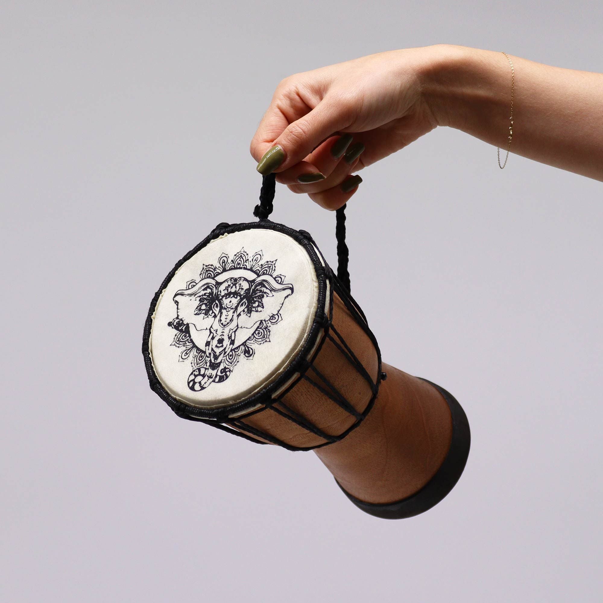 Djembé Artisanal Motif Éléphant | Ambiance Zen & Cocooning