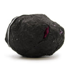 Géode Calcite Colorée Pierre Noire | Décoration Rouge Intense