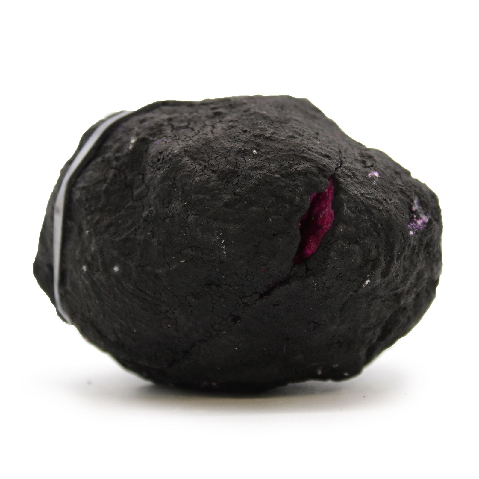 Géode Calcite Colorée Pierre Noire | Décoration Rouge Intense