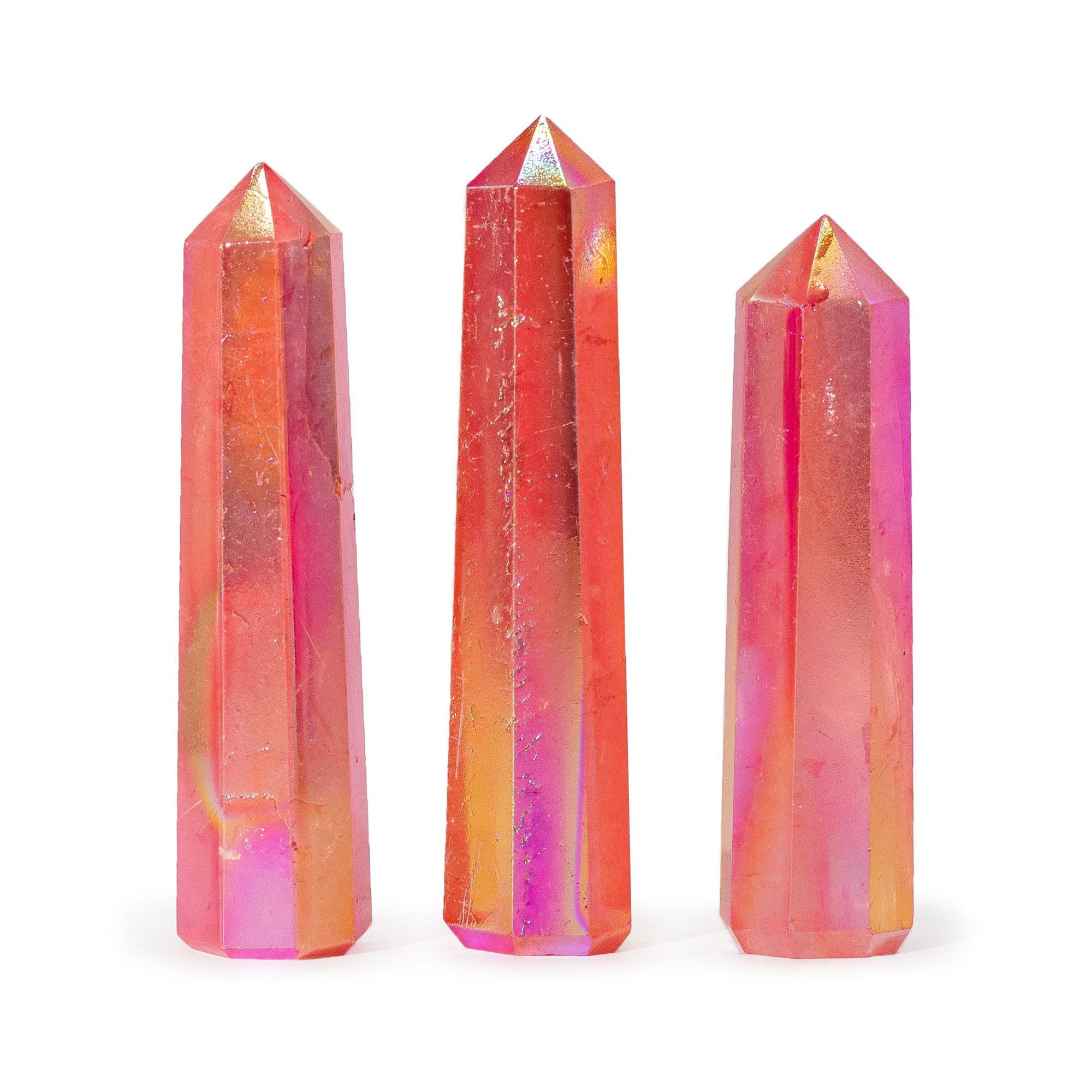 Obélisque Quartz Aurora Pêche | Décoration Zen & Bien-Être