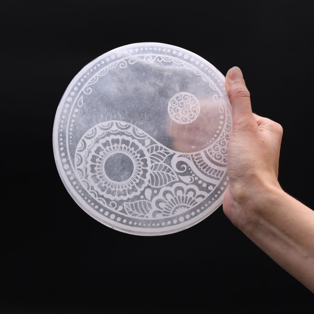 Plaque de Sélénite Feng Shui 18 cm | Décoration Zen & Harmonie