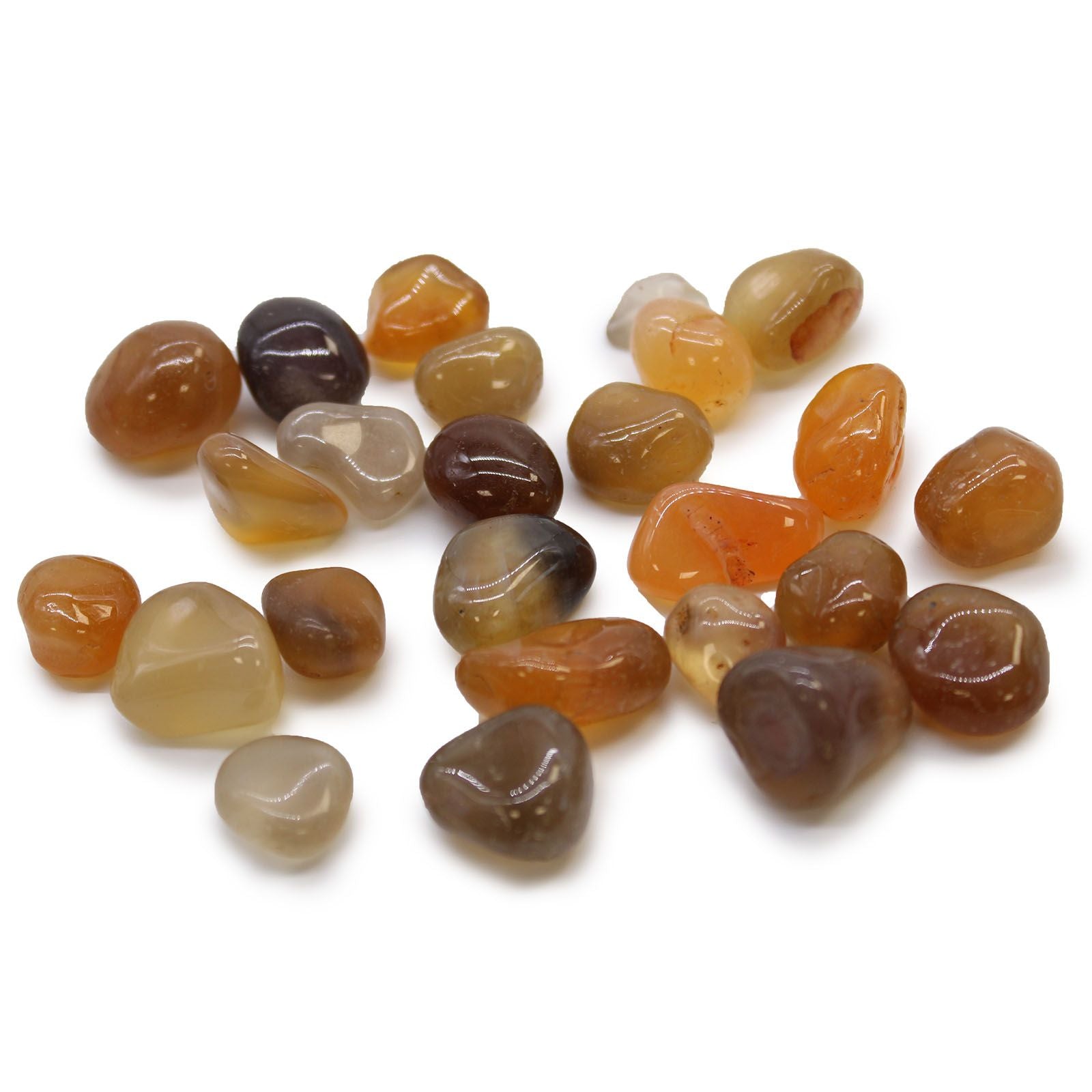 Pierres Roulées Cornaline Agate | Lot de 24 Petites Pierres Naturelles du Mozambique