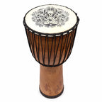 Djembé Artisanal Motif Hamsa | Bois de Suar & Peau Naturelle 50 cm