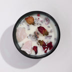Bougie Quartz Rose & Fleurs Séchées | Ambiance Amour et Douceur