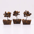Arbre de Pierres Œil de Tigre sur Socle Orgonite | Décoration Zen