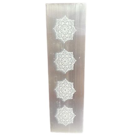 Plaque Sélénite Mandala 15 cm | Décoration Zen & Harmonie