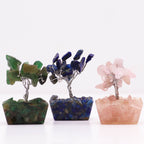 Coffret 12 Arbres de Pierres Naturelles sur Base Orgonite | Collection Zen