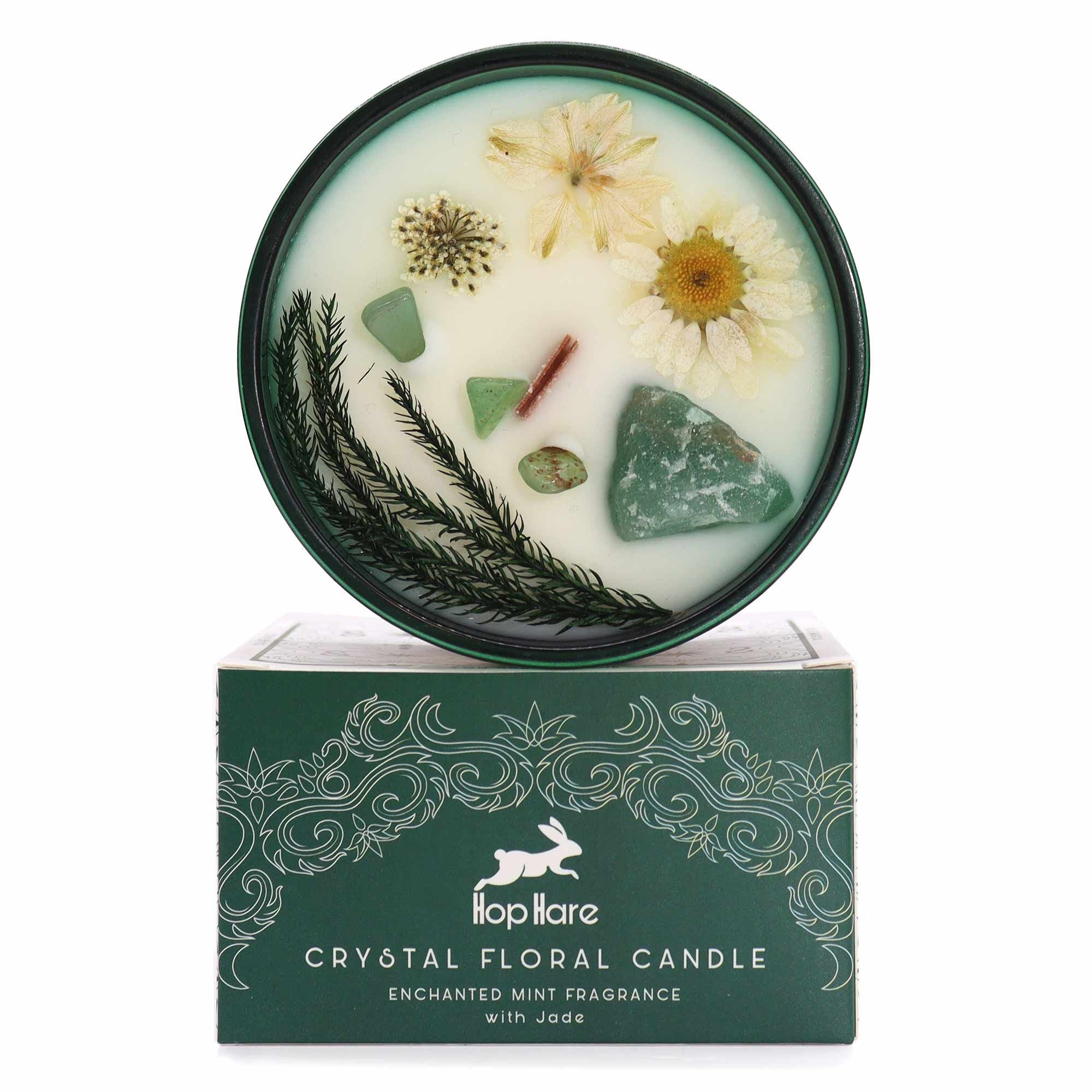 Bougie Aromathérapie & Jade Fleur | Menthe Apaisante Wick Bois