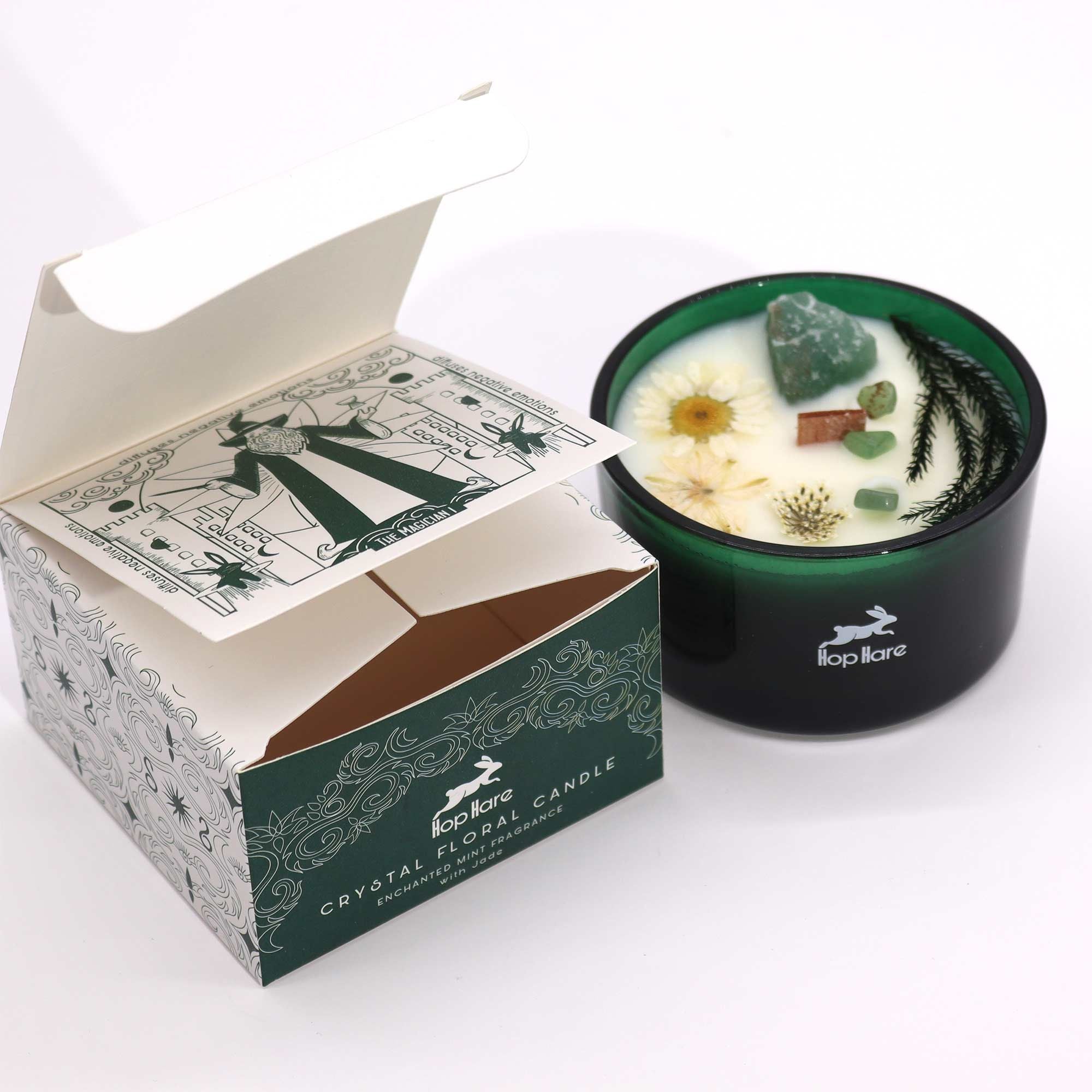 Bougie Aromathérapie & Jade Fleur | Menthe Apaisante Wick Bois