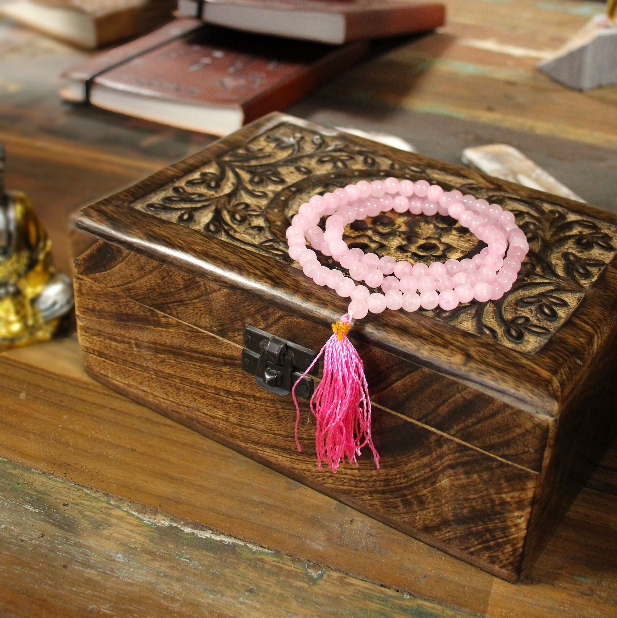 Mala 108 Perles Quartz Rose | Douceur & Harmonie Naturelle