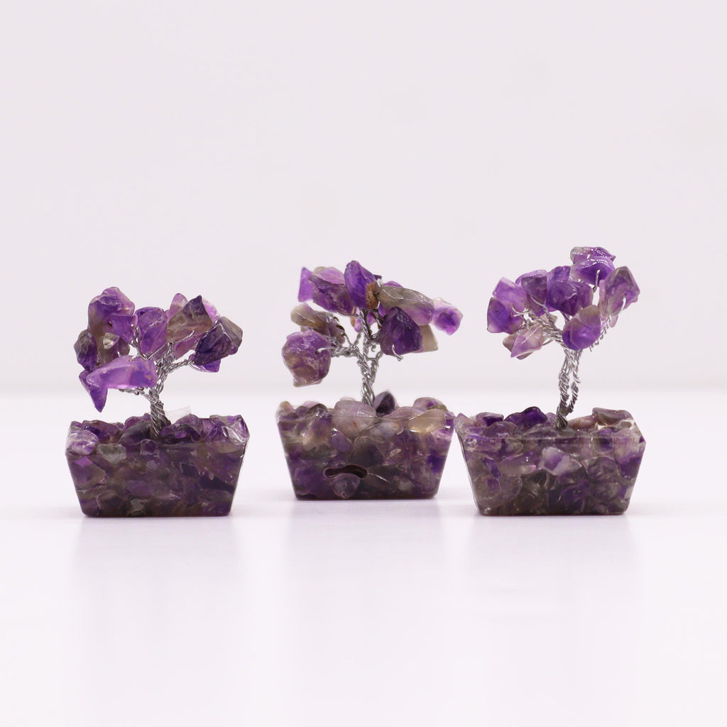 Arbre de Pierres Améthyste sur Socle Orgonite | Décoration Zen & Sérénité