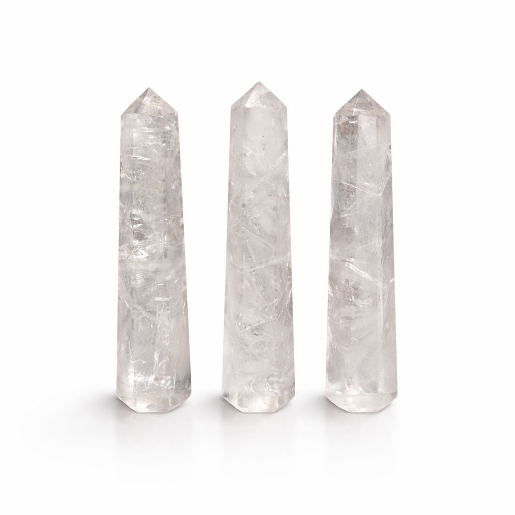 Obélisque Cristal de Roche Six Faces | Clarté & Harmonie Déco