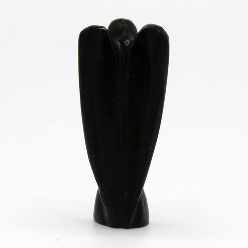 Ange en Agate Noire sculpté main | Décoration zen apaisante