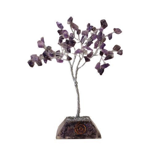 Arbre de Pierres Améthyste & Orgonite | Décoration Zen 80 Pierres