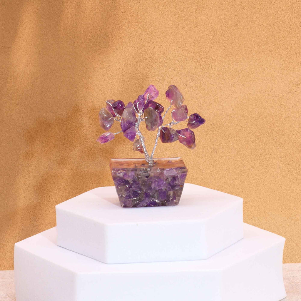 Arbre de Pierres Améthyste sur Socle Orgonite | Décoration Zen & Sérénité
