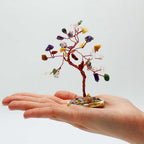 Arbre de Pierres Multicolores | Socle Agate Naturelle 35 Pierres