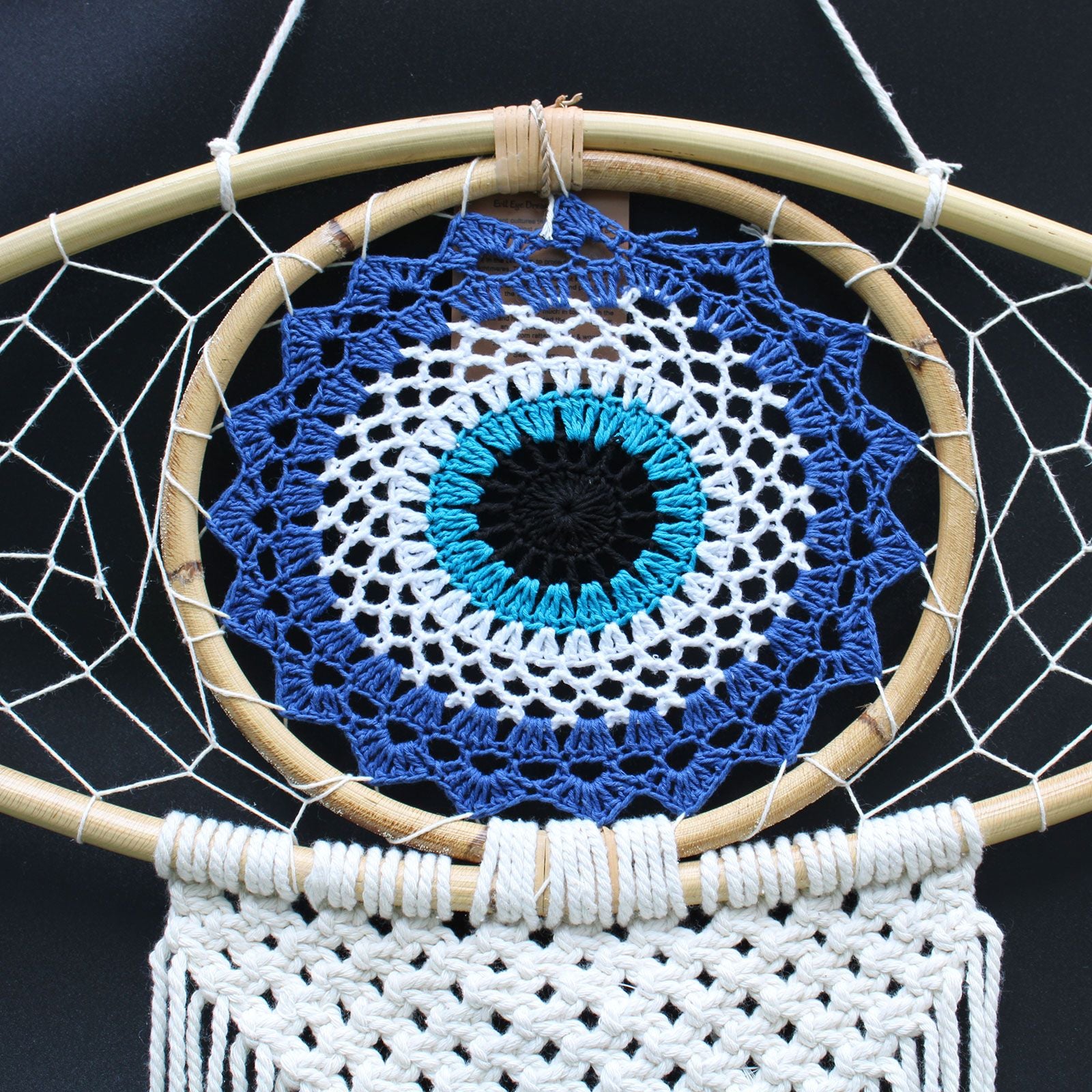 Attrape-Rêves Macramé Œil Bleu | Décoration Zen Apaisante
