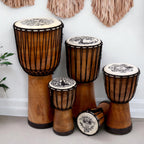 Djembé Artisanal Bois & Peau de Chèvre | Décoration Zen 15 cm