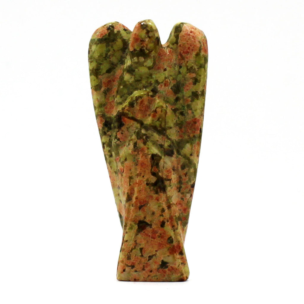 Ange en Pierre Unakite Sculpté à la Main | Décoration Zen & Douceur
