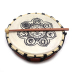 Tambour Chamanique Chakras avec Baguette | Sonorité Apaisante 25 cm