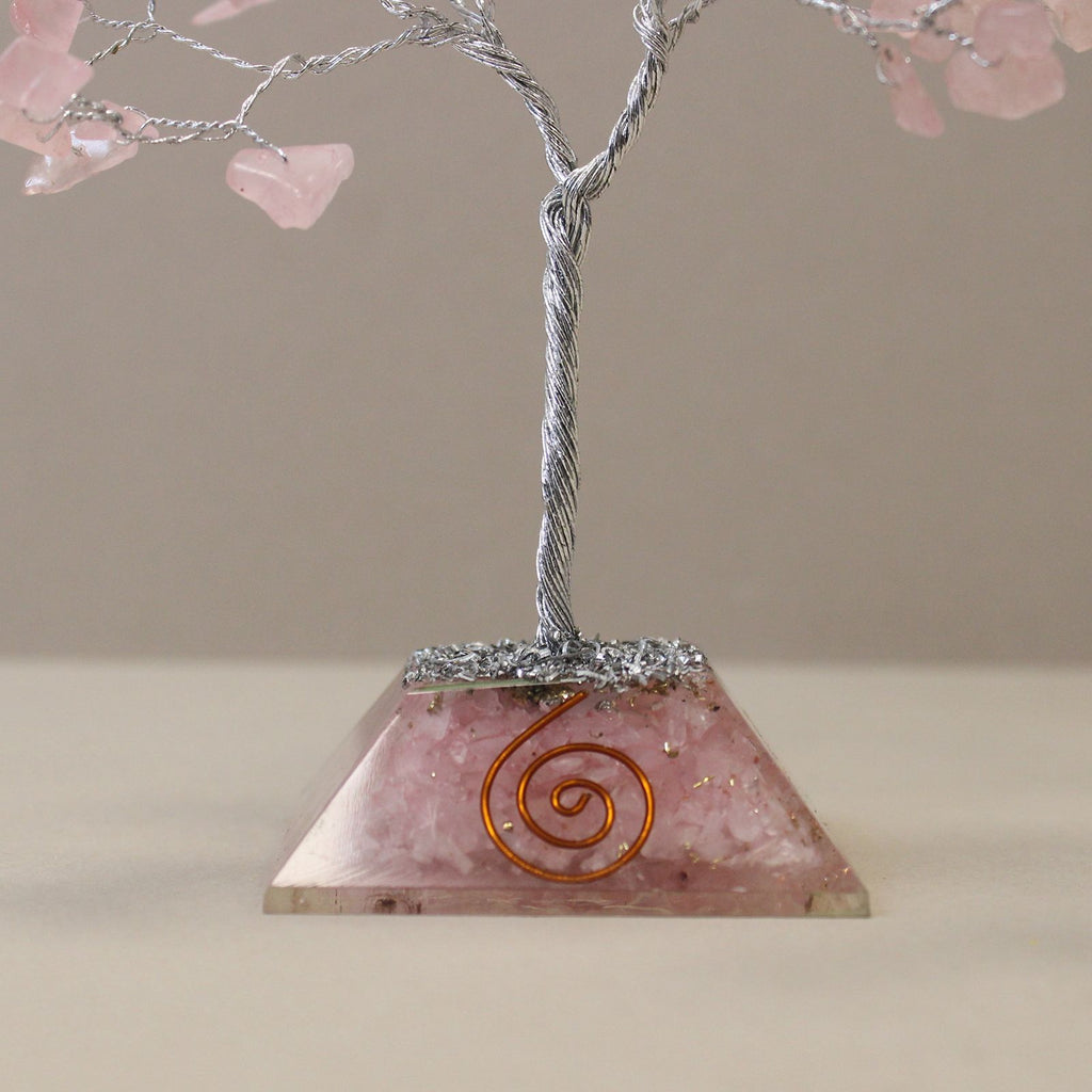 Arbre de Pierres Quartz Rose & Orgonite | Décoration Zen Apaisante