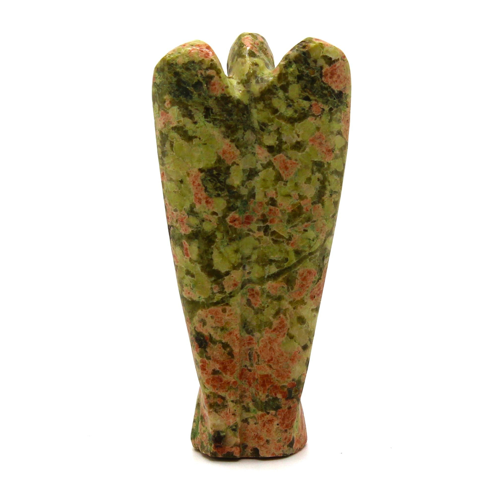 Ange en Pierre Unakite Sculpté à la Main | Décoration Zen & Douceur