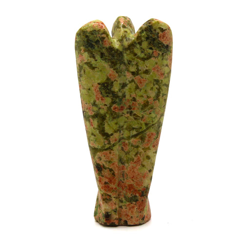 Ange en Pierre Unakite Sculpté à la Main | Décoration Zen & Douceur