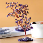 Arbre de Pierres Améthyste | Socle Agate Naturelle & Sérénité Violette