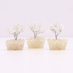 Arbre de Cristal Quartz Laiteux sur Base Orgonite | Décoration Zen