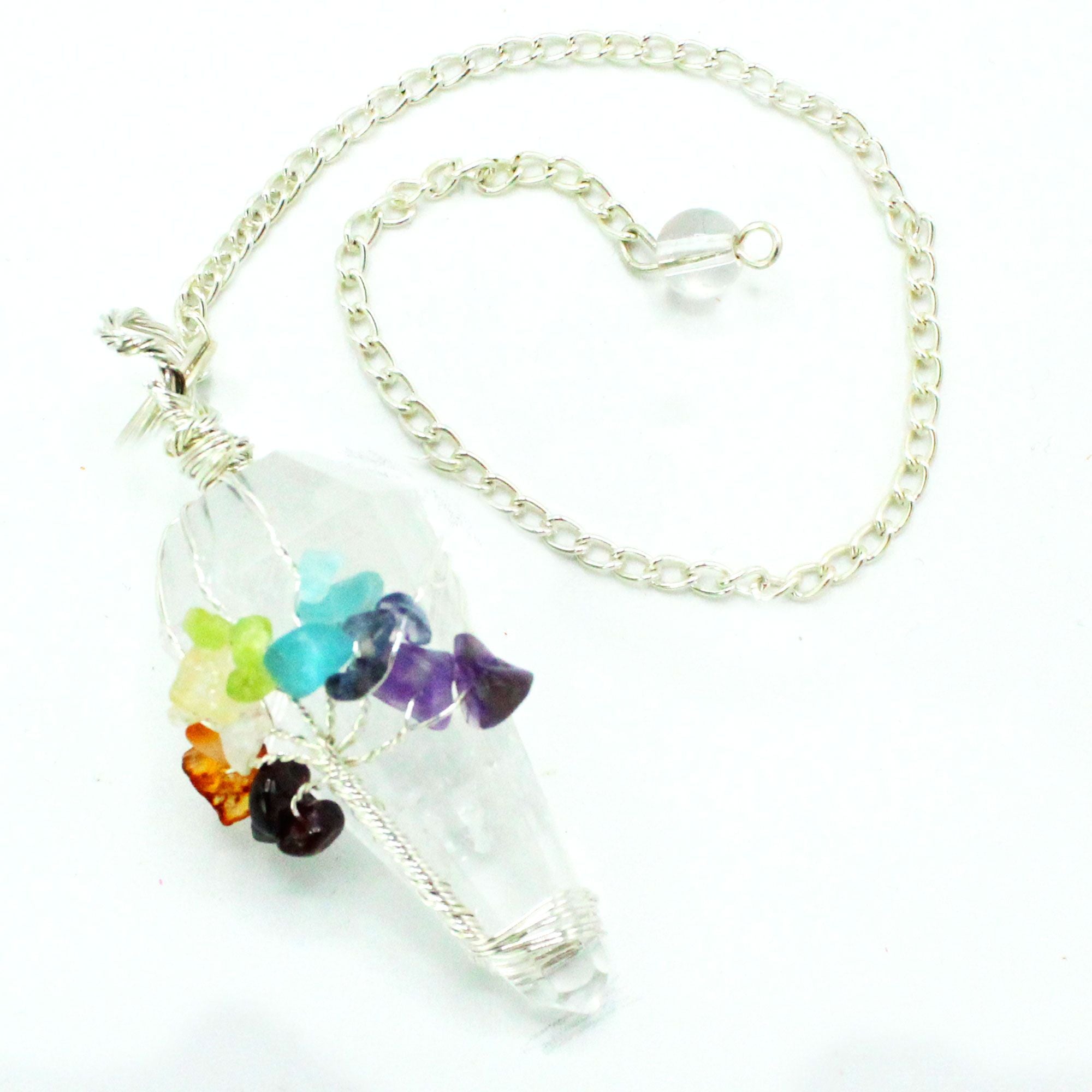 Pendule Quartz & Sept Chakras | Équilibre et Sérénité