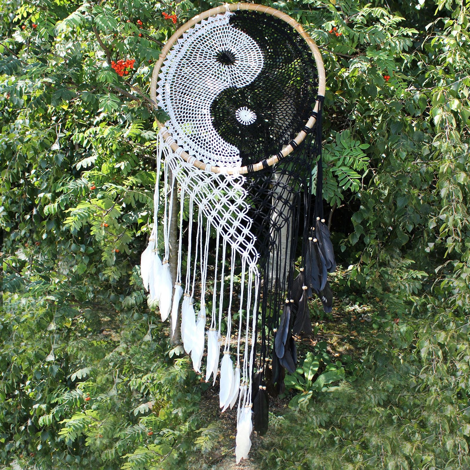 Attrape-Rêves Yin Yang XXL | Décoration Zen Bali 50 cm