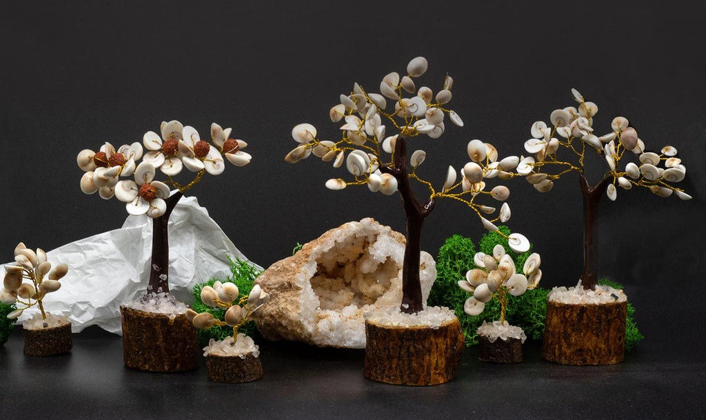 Arbres de Pierres Gomati Chakra | Set de 4 Tailles Décoration Zen