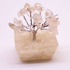 Arbre de Cristal Quartz Laiteux sur Base Orgonite | Décoration Zen