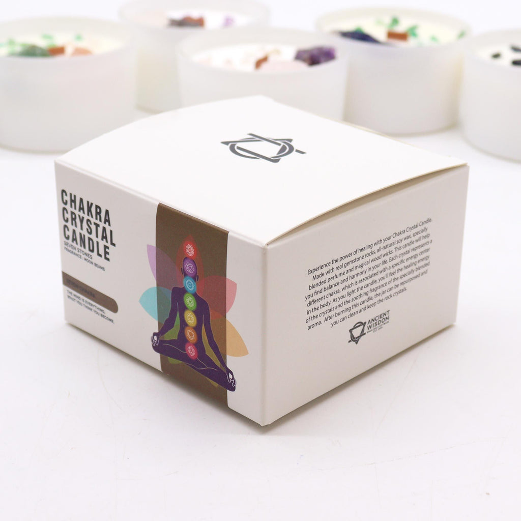 coffret bougie chakra 7 chakras avec packaging