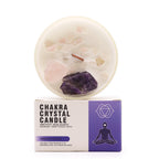 bougie energetique chakra troisieme oeil avec pierres naturelles
