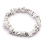 Bracelet en pierres naturelles de jaspe blanc, bijou bien-être élastique