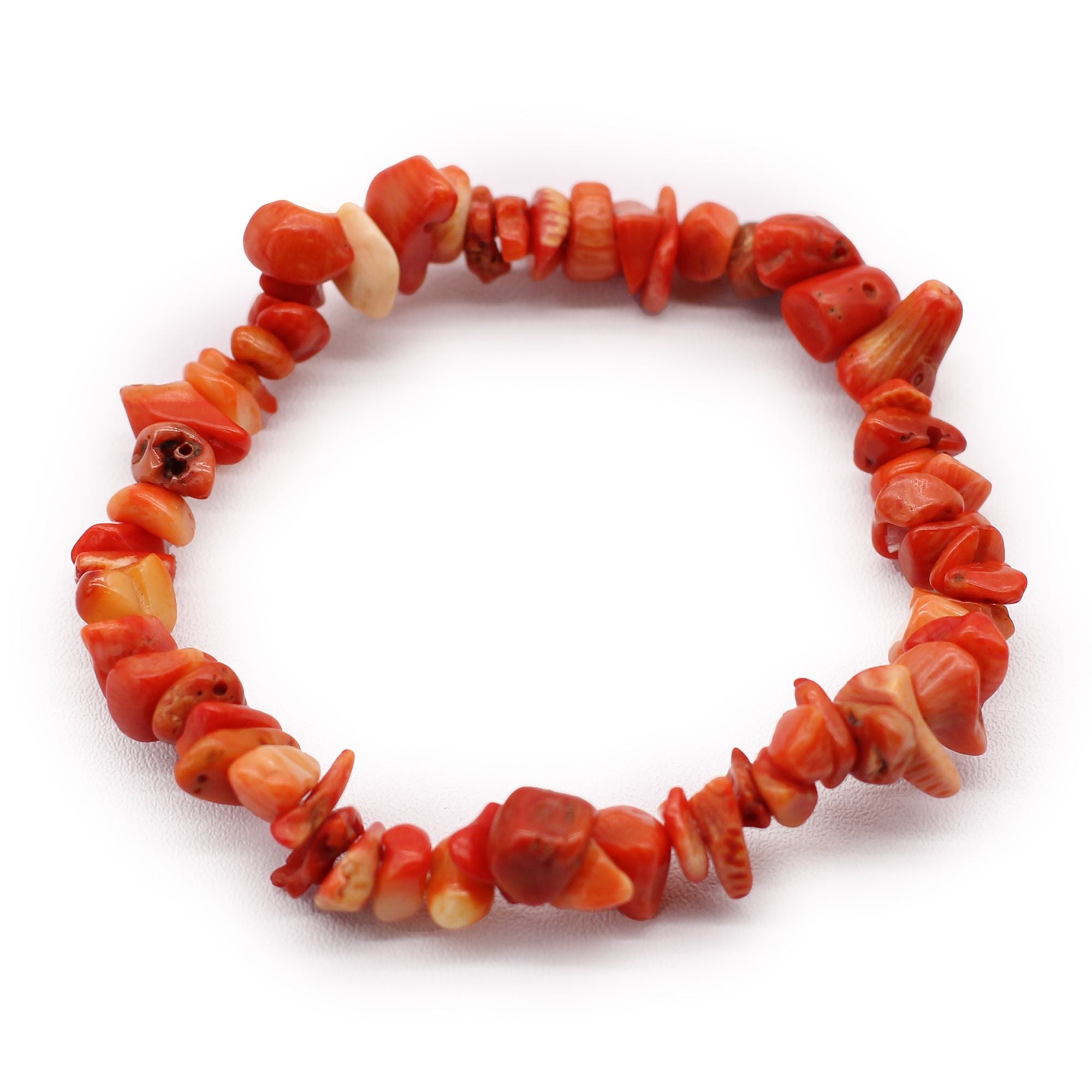 Bracelet en pierres naturelles de jaspe orange, bijou bien-être élastique