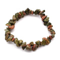 Bracelet en pierres naturelles de jaspe vert, bijou bien-être élastique