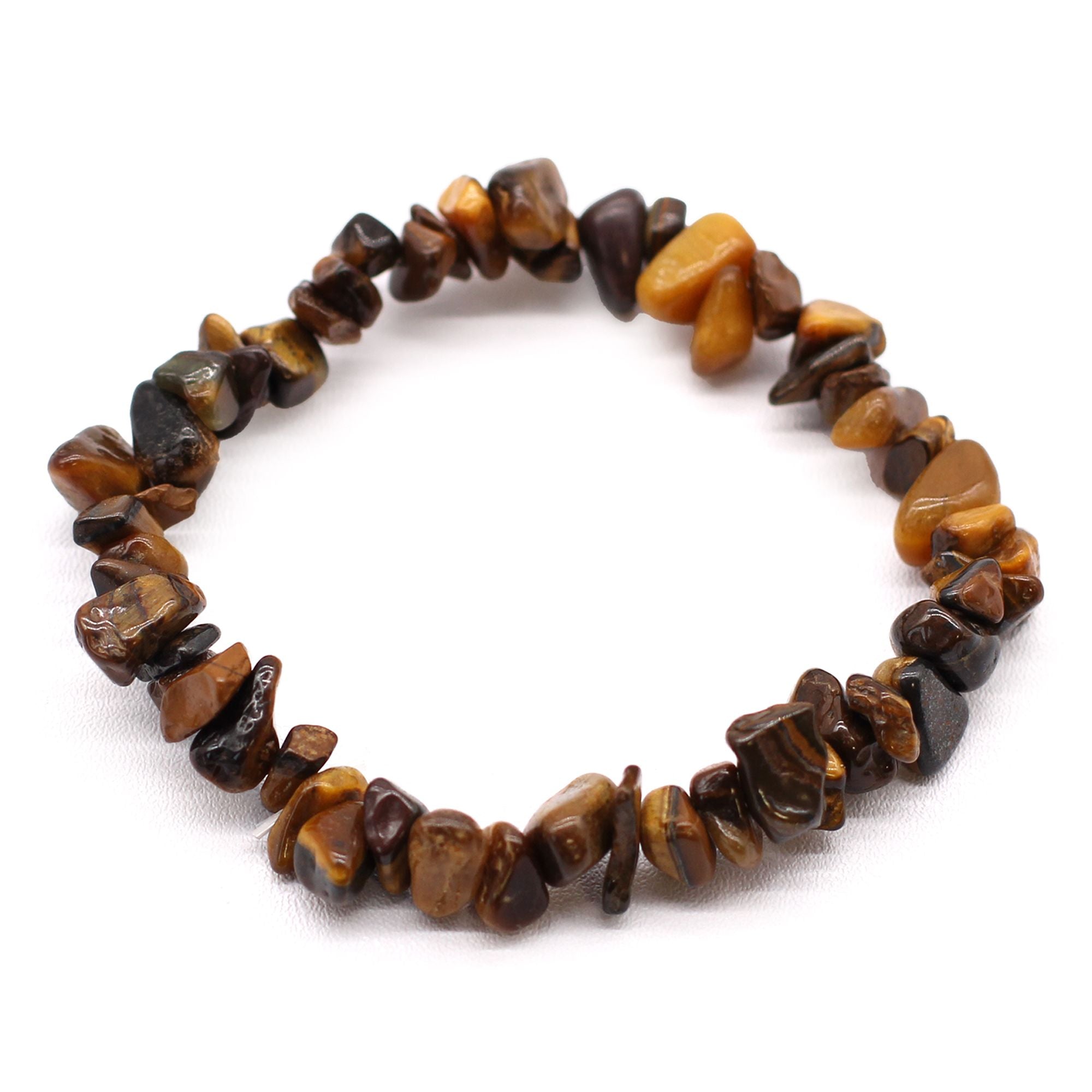 Bracelet en pierres naturelles d'oeil de tigre, bijou bien-être élastique