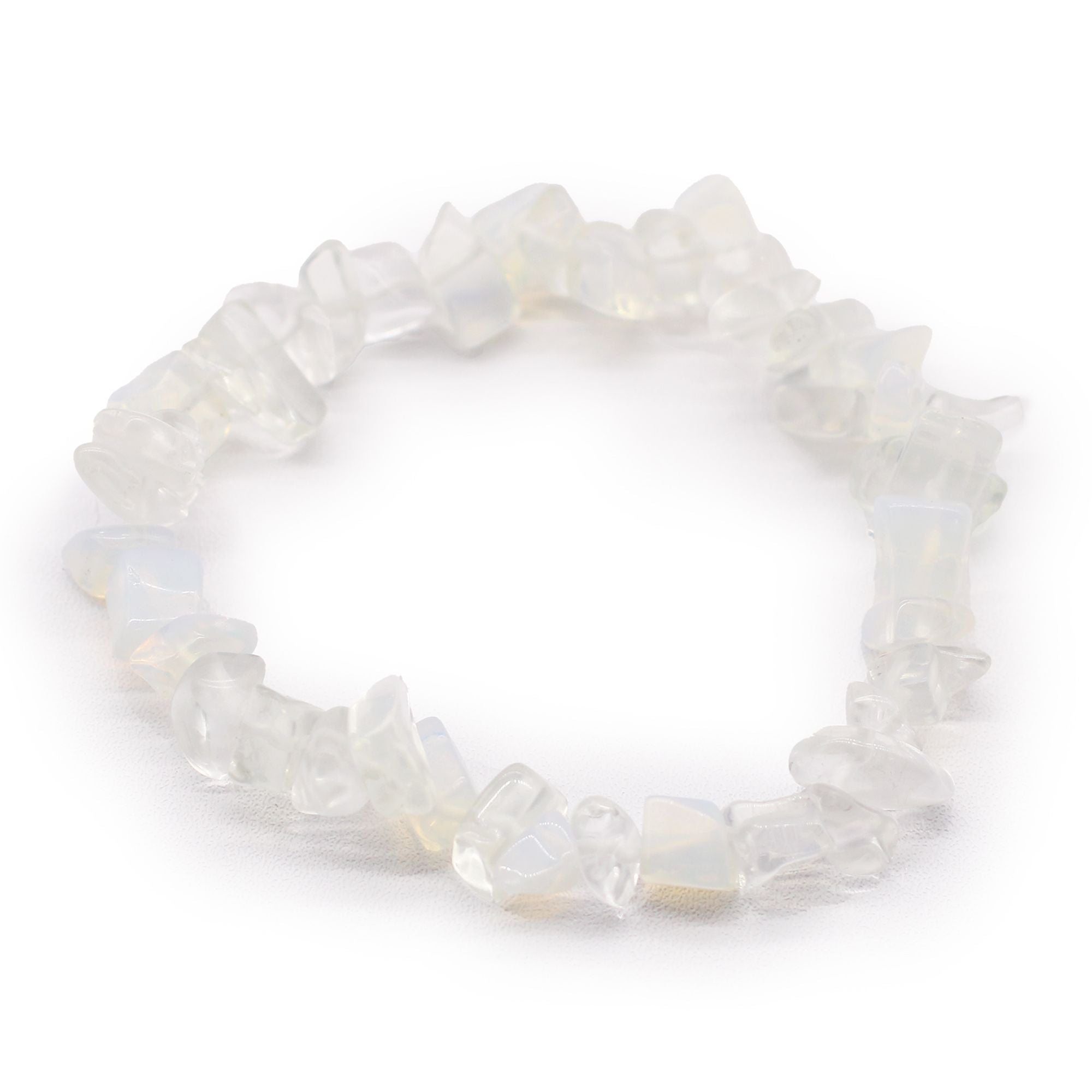 Bracelet en pierres naturelles d'opalite, bijou bien-être élastique