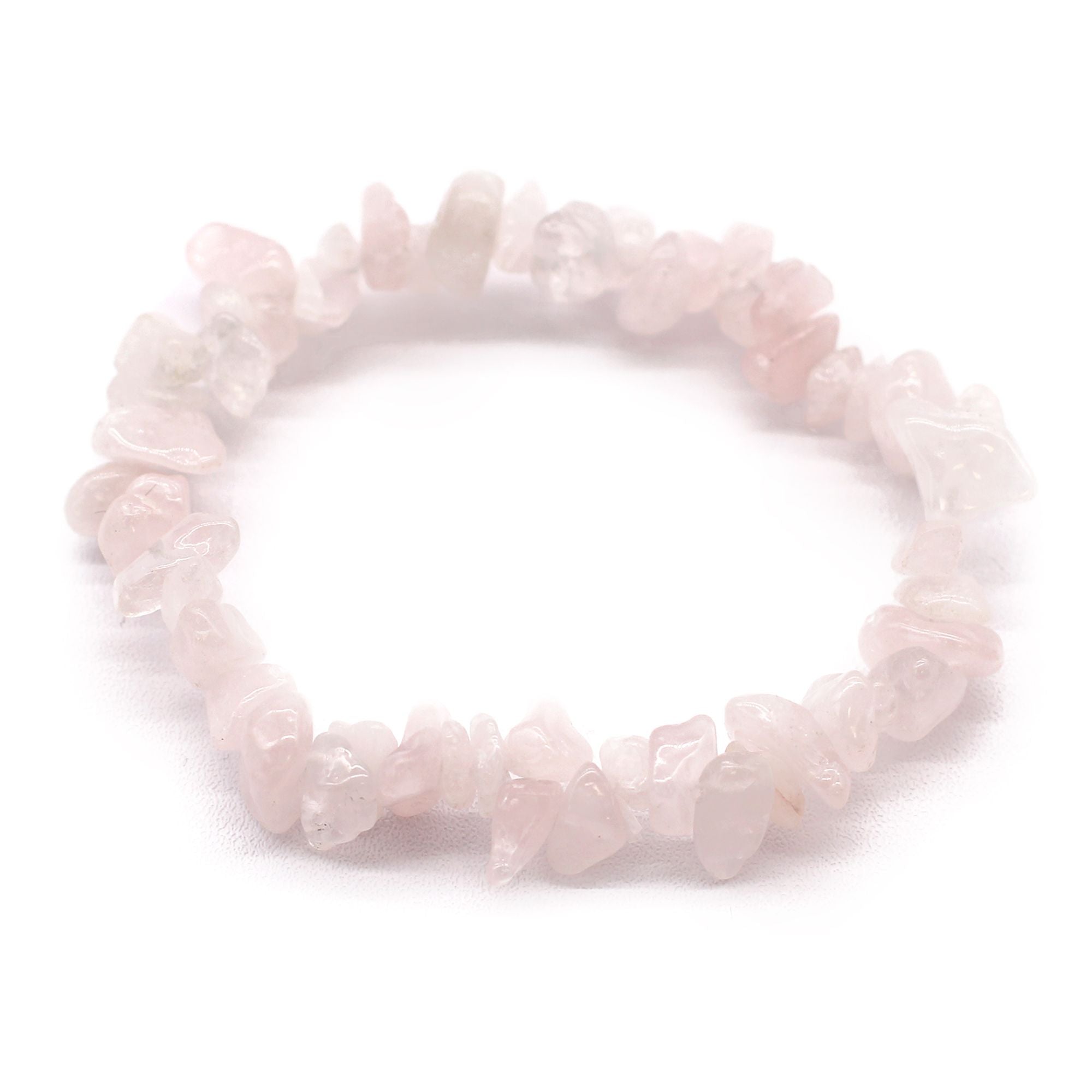 Bracelet en pierres naturelles de quartz rose, bijou bien-être élastique