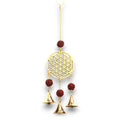 Carillon fleur de vie en métal avec clochettes fait main en Inde, symbole d’harmonie et d’équilibre énergétique