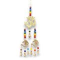 Carillon Om avec 7 clochettes et perles colorées fait main en Inde, décoration spirituelle favorisant l’énergie et la vibration
