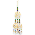 Carillon triple pentagramme en métal avec clochettes fait main en Inde, symbole de protection et d’équilibre énergétique