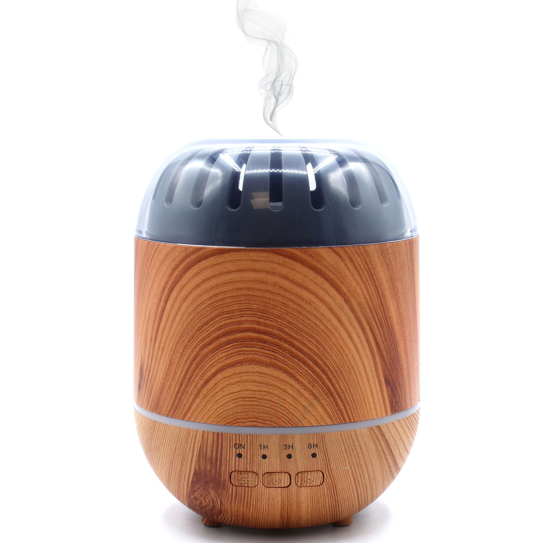 Diffuseur Copenhagen effet bois avec vapeur d’huiles essentielles et lumière LED