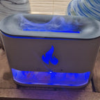 Diffuseur ultrasonique allumé éclairage bleu brume visible sel de l'himalaya rose ambiance cocooning