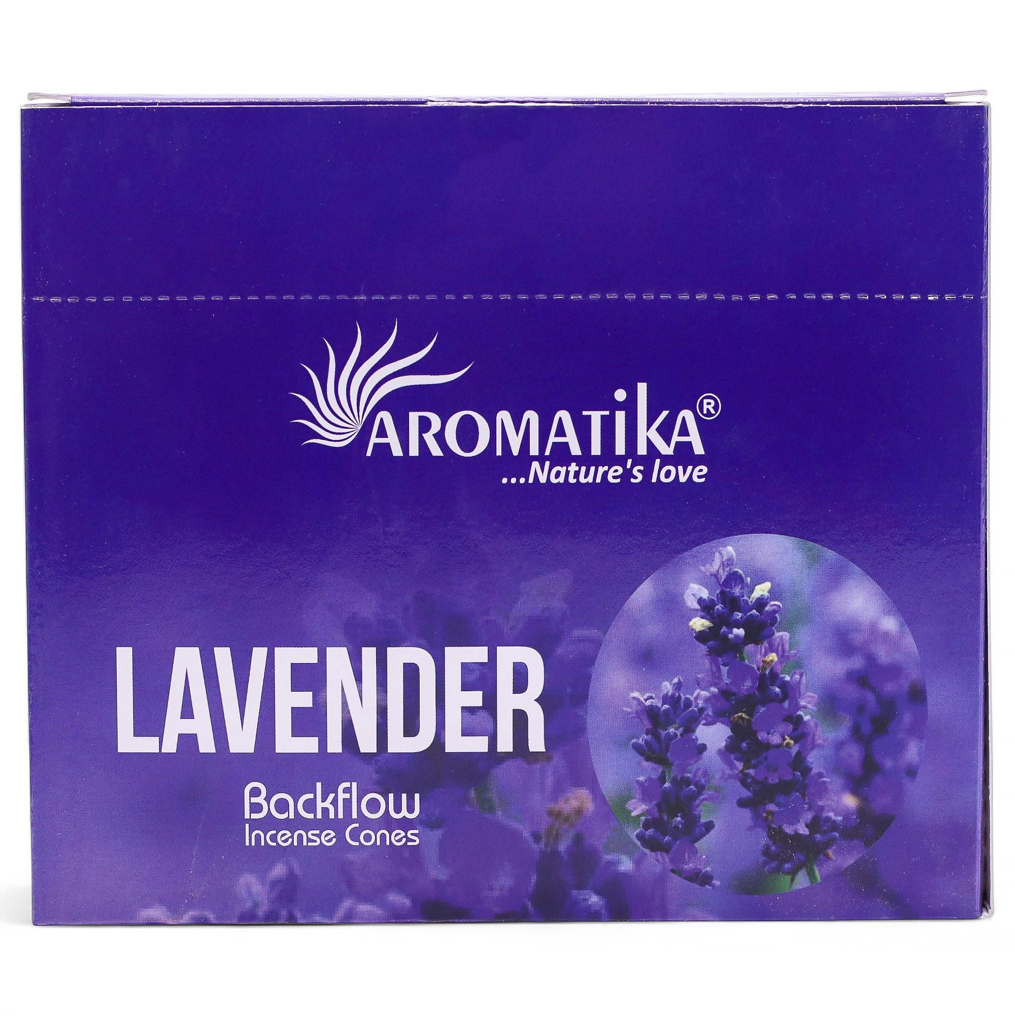 boîte d’encens backflow masala aromatika parfum lavande contenant 10 cônes pour brûleur encens cascade