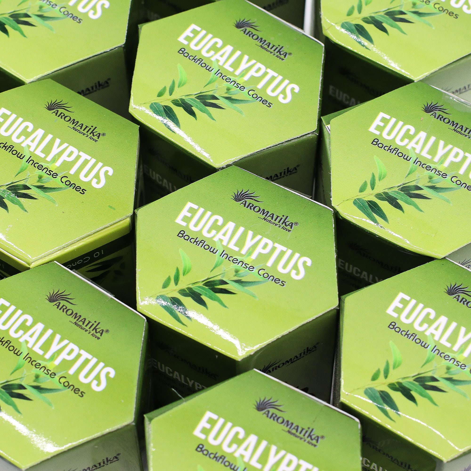 boîtes d’encens backflow masala aromatika parfum eucalyptus pack de 10 cônes pour brûleur encens cascade